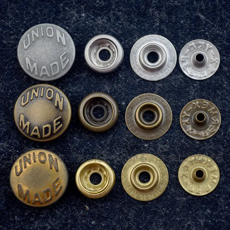 

YKK Four-in-one Buckle, Japan UNION MADE Metal Large White Buckle PX-M/PX-L Copper Retro Spring Buckle 5 sets