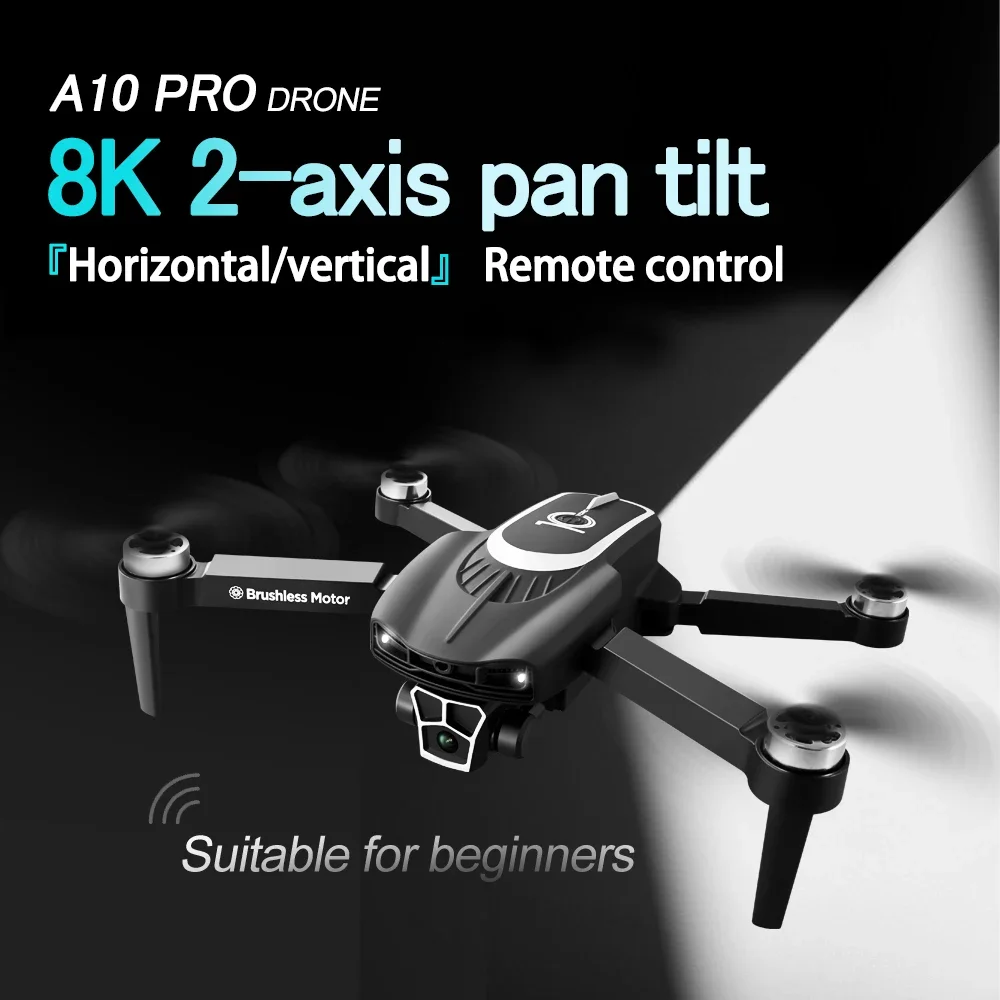 A10 PRO Drone Optical Flow Brushless Motor Folding 8k Drone With Dual Lens WIFI Professional Aerial Photography Machine