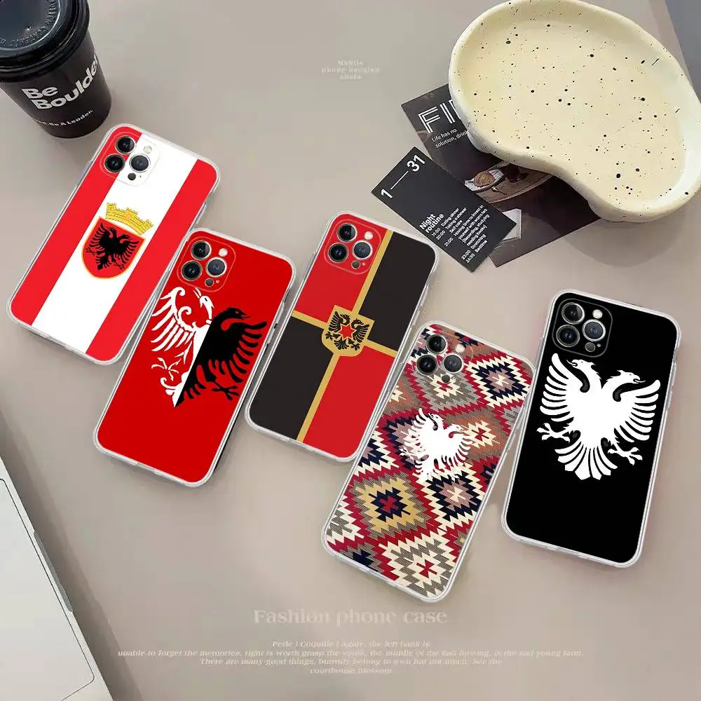 

Classic Albanians Flag TPU Silicone Case For IPhone 11 12 13 14 15 16 17 Pro Max Shockproof Clear Back Cover