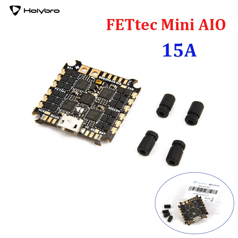 

Holybro FETtec Mini AIO 15A MPU6000 F3 KISS FC Firmware 128K 15A DSHOT2400 4in1 ESC 25.5X25.5mm 2-4S for FPV Cinewhoop Drones