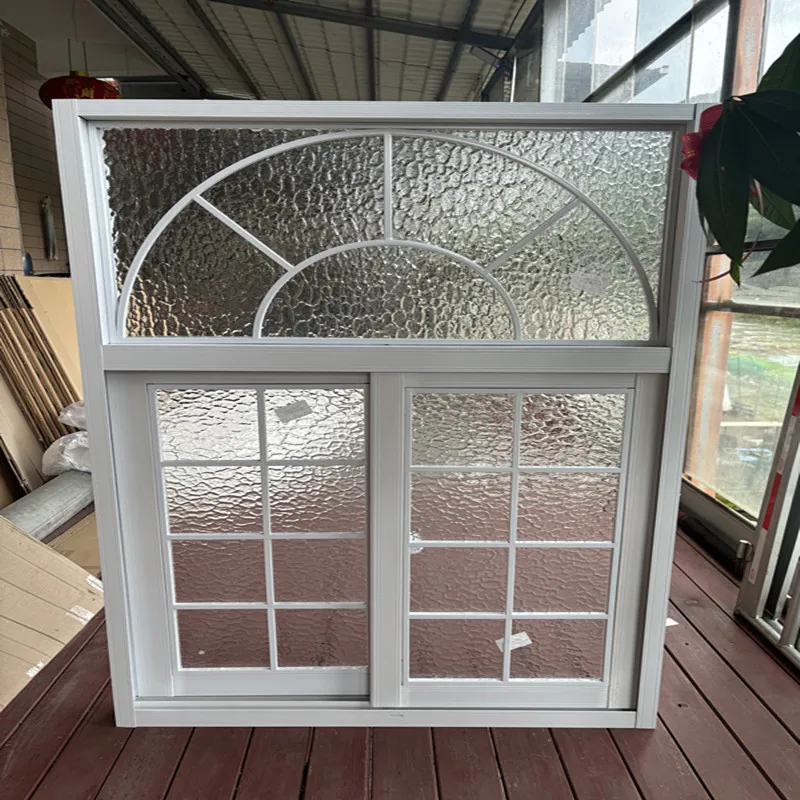 French retro aluminum alloy  casement window bedroom kitchen breathable lighting window decorative art glass sliding window