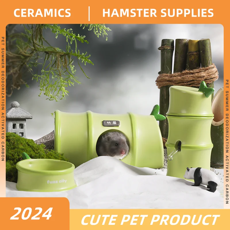 

Hamster cages hamster natural habitat pet water fountain pet food bowl chinchilla pet rabbit supplies hamster house ceramic cage