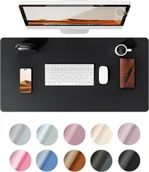 Leather Desk Pad Protector, Office Desk Mat, Large Mouse Pad, Non-Slip PU Leather Desk Blotter, Laptop Desk Pad  Waterproof