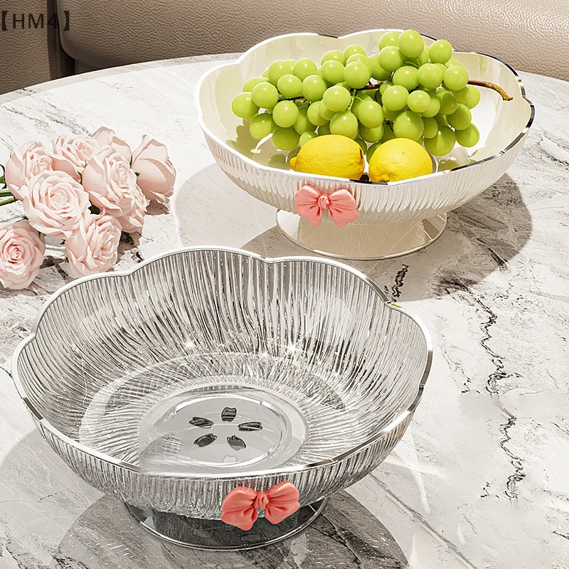 [[HM4]. 1 قطعة طبق فاكهة الحلوى البلاستيكية للمنزل طاولة القهوة طبق الحلوى الراقية وجبة خفيفة وضع طبق الحلي