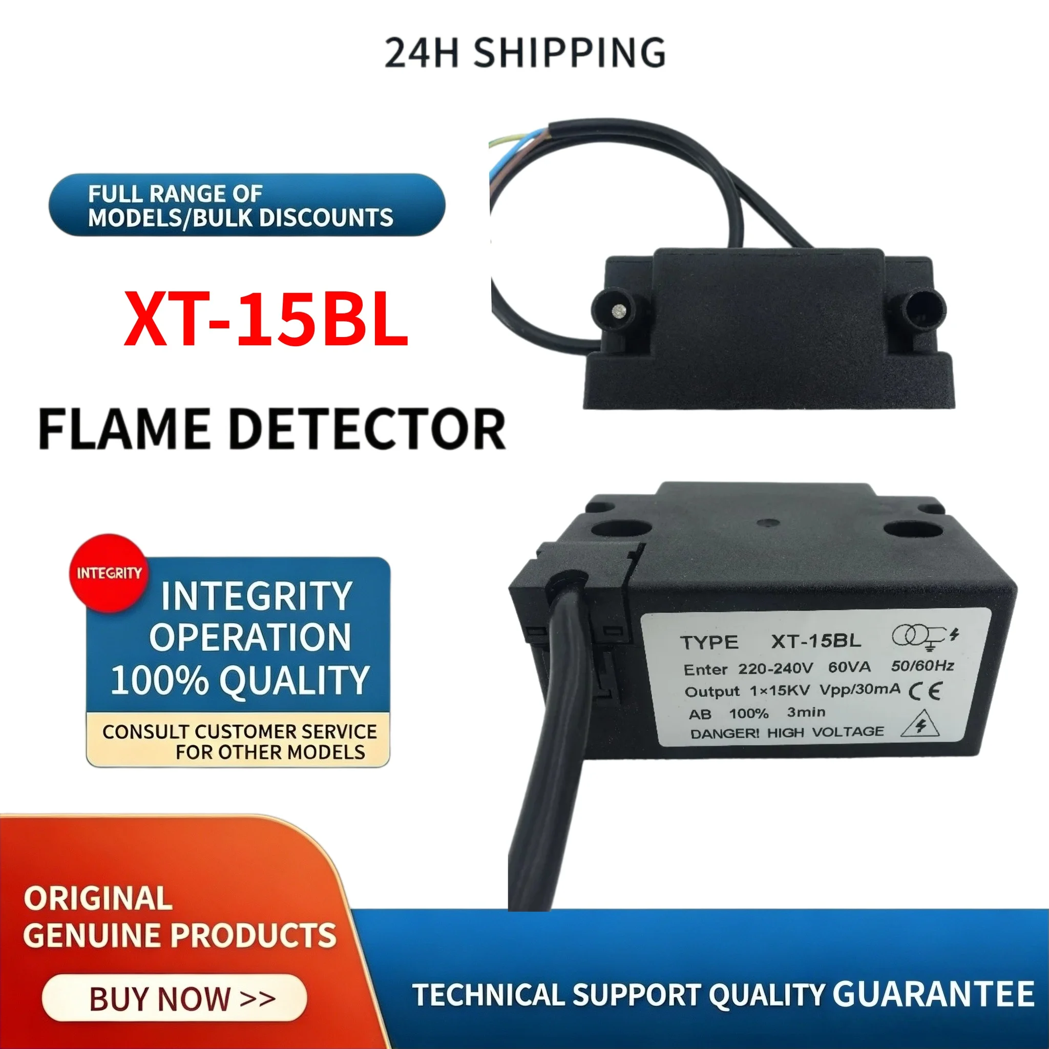 XT-15BL High Voltage Ignition Transformer Single Electrode Output Gas Burner Igniter for Liquefied Gas Burner Parts, 24h Fast Sh