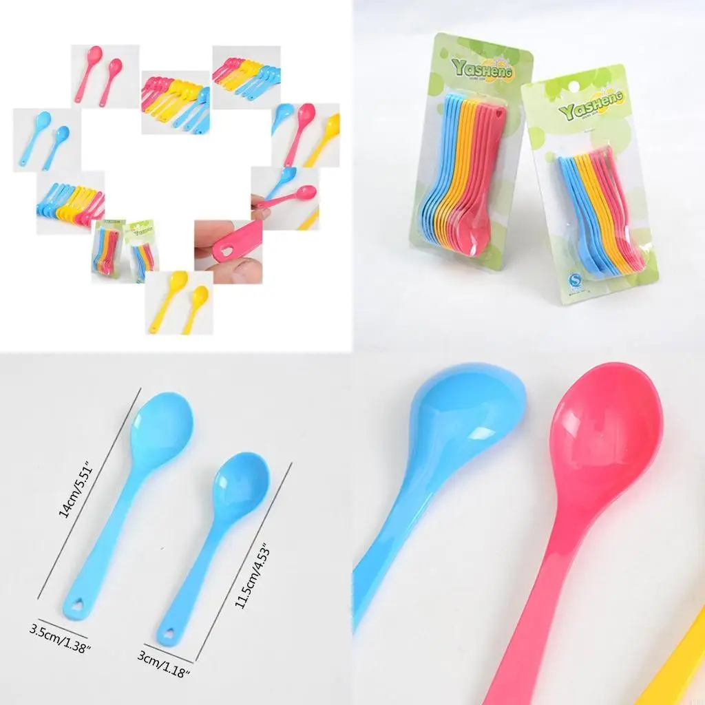 97BE 12 pz Cucchiai per neonati in plastica per uso alimentare Neonati Formazione Apprendimento Alimentazione alimentare