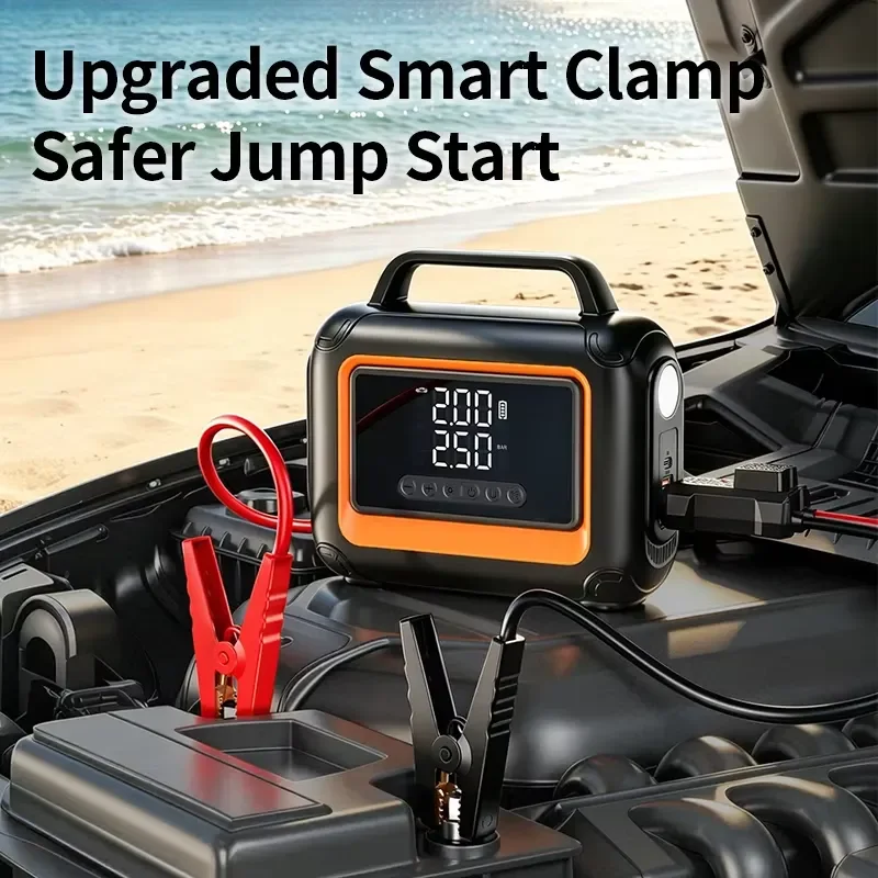 PT213 Portable 12V Car Jump Starter Power Bank with Air Compressor, Multifunctional Car Battery Booster for SUP Paddle Board