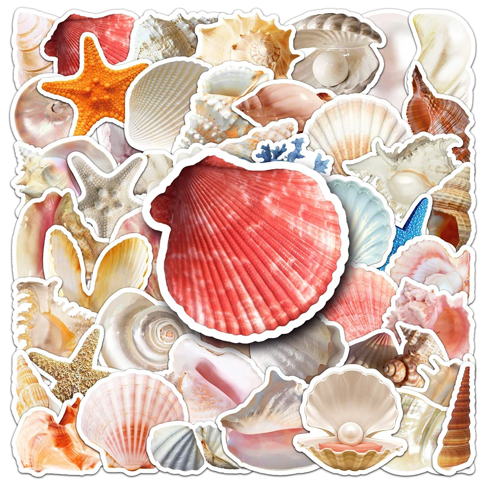 10/30/50pcs Dream Shell Conch Stickers Aesthetic Ins Style Girls Decals DIY Decoration For Phone Notebook Laptop Guitar Kids Toy