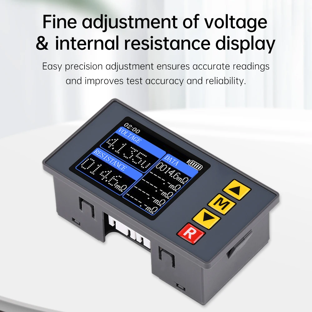 TS457 DC5V Voltage Internal Resistance Tester Detector AC 4-Wires Adjustable Voltmeter Battery Analyzer Tool With Kelvin Clip