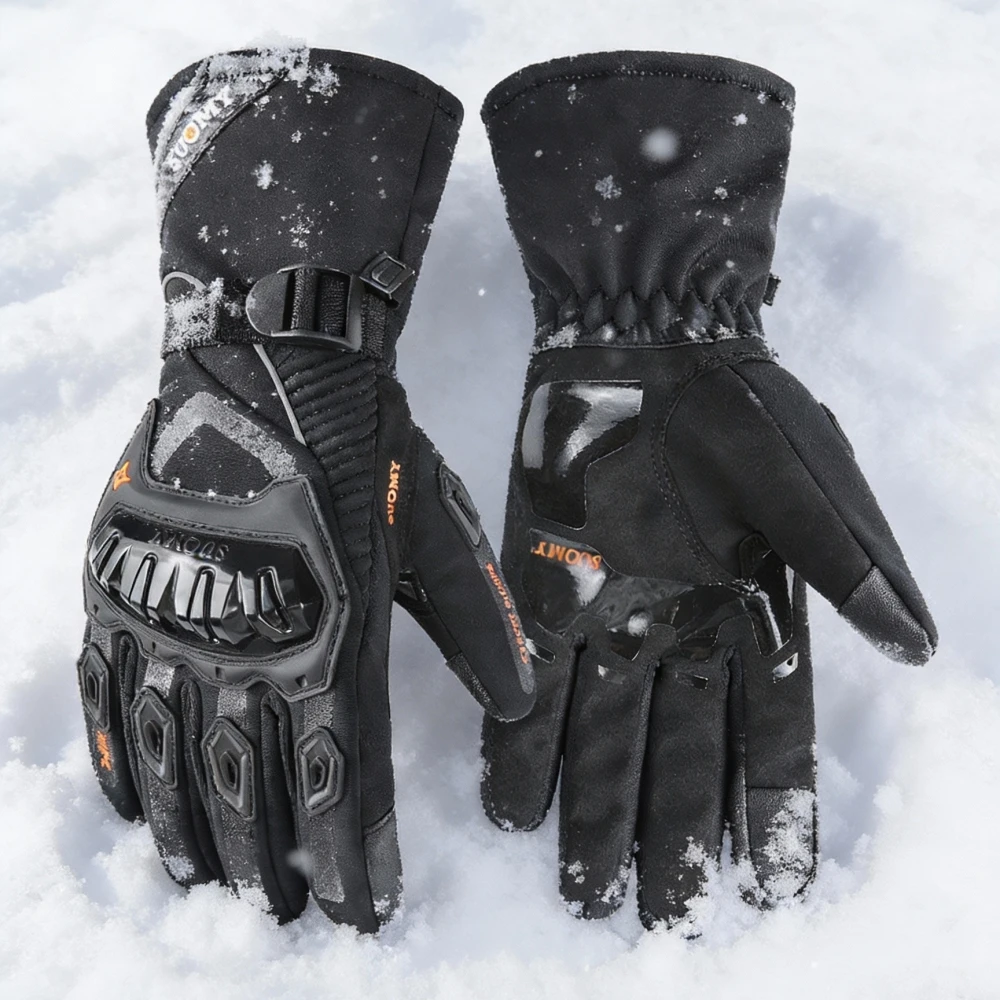 

Черные зимние мотоциклетные перчатки — теплые водонепроницаемые перчатки для мотокросса с сенсорным экраном для мотооткрытого байкерского снаряжения