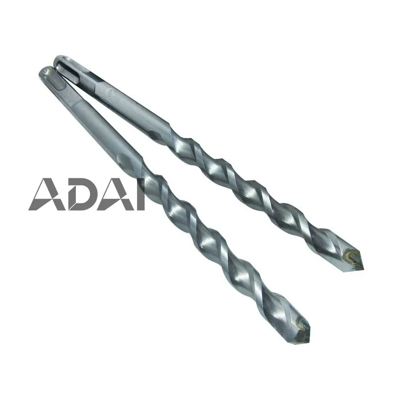 

10 шт. сверл для перфоратора из твердого сплава, с двумя пазами и двумя канавками, квадратная круглая головка, сверло для сверления бетонных стен с четырьмя пазами