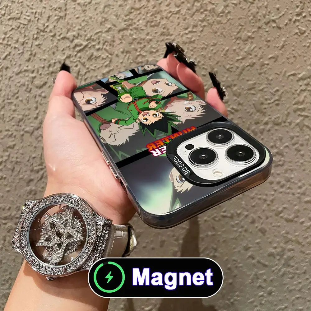 Hunter Gon Phone Case for iPhone 17 16 15 14 13 12 11 Air Pro Max Plus Colorful Silver MagSafe Cover