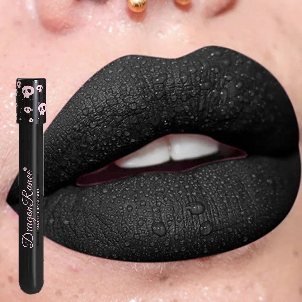 Водостойкая и легко окрашиваемая макияж на Хэллоуин, сексуальная красная жидкая помада вампира, матовый белый, черный блеск для губ, живопись на лице и теле Водостойкая и легко окрашиваемая макияж на Хэллоуин, сексуальная красная жидкая помада вампира, матовый белый, черный блеск для губ, живопись на лице и теле