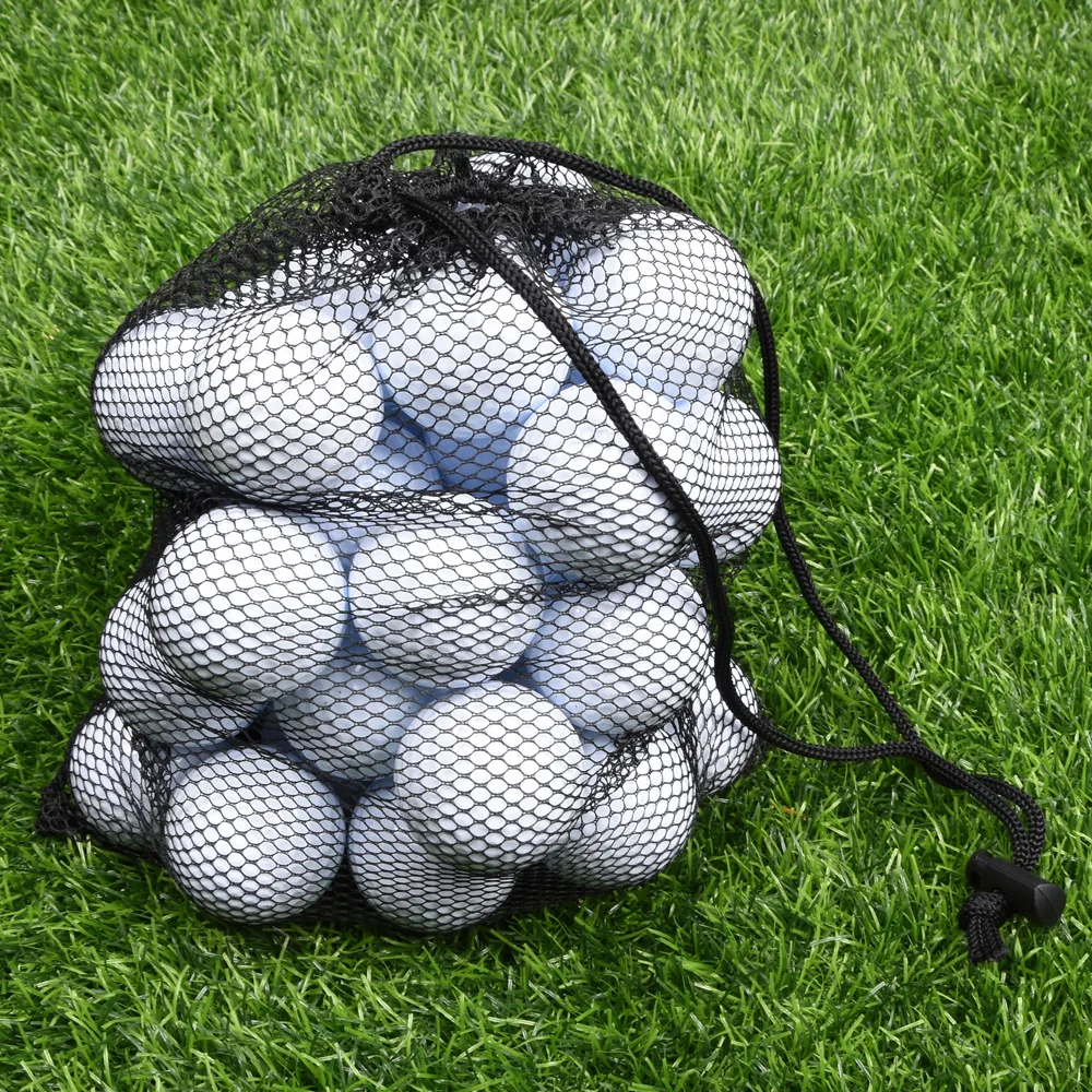 Black Golf Ball Bag Solid Mesh Net Bag Lightweight Golf Mesh Bag Sport Net Bag Golf Accessory Drawstring Nylon Mesh Bag