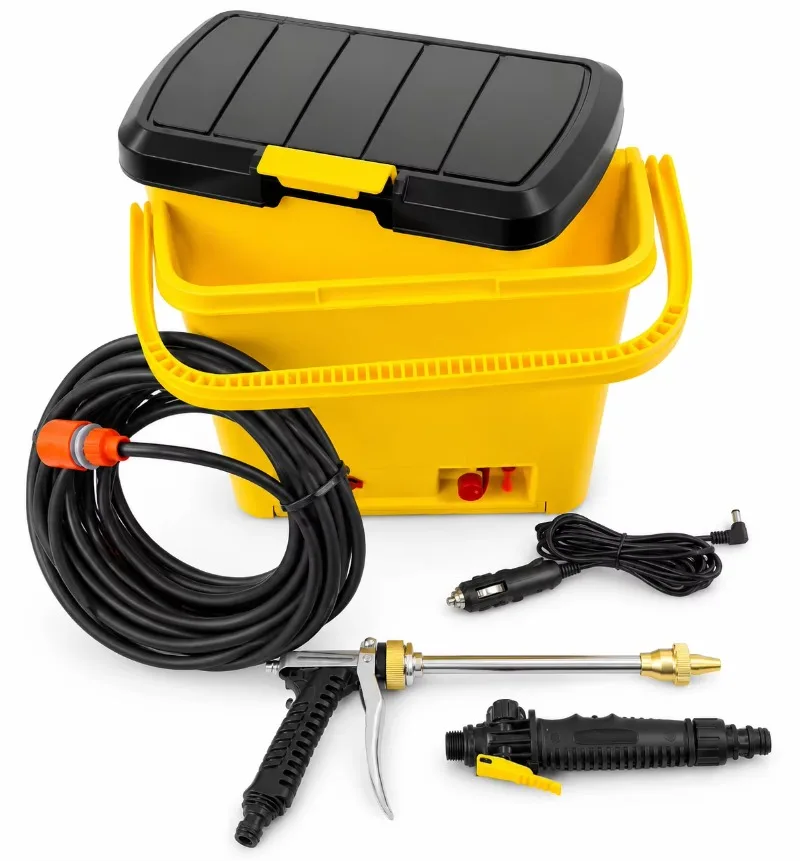 Electric High-Pressure Plastic Water Gun Kit 25L Portable Car Washing Machine 12V 220W Self-Service Vehicle Cleaner