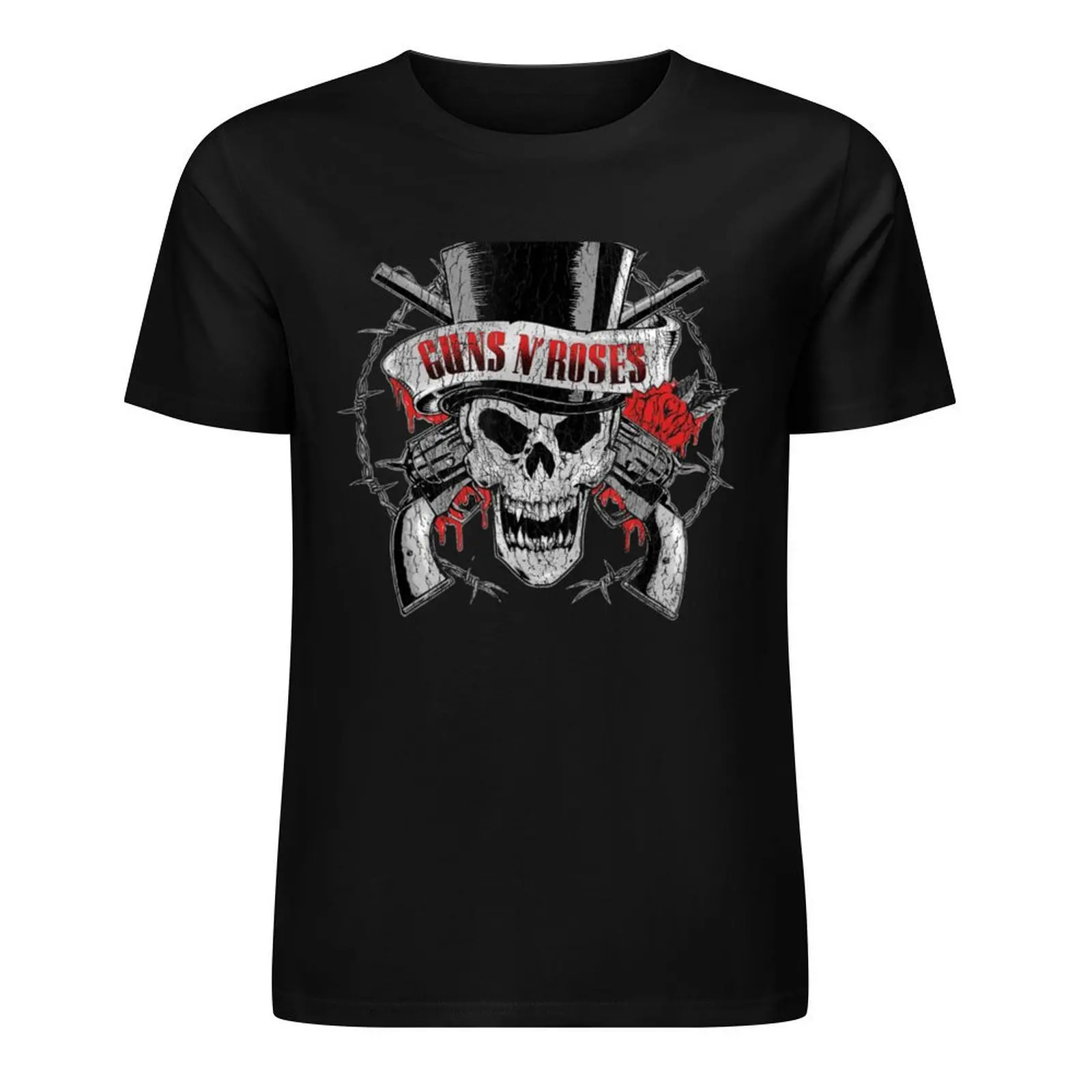 Guns N' Roses Top Hat Skull Vintage T-Shirt designer shirts oversized plus size clothes plain plain white t shirts men