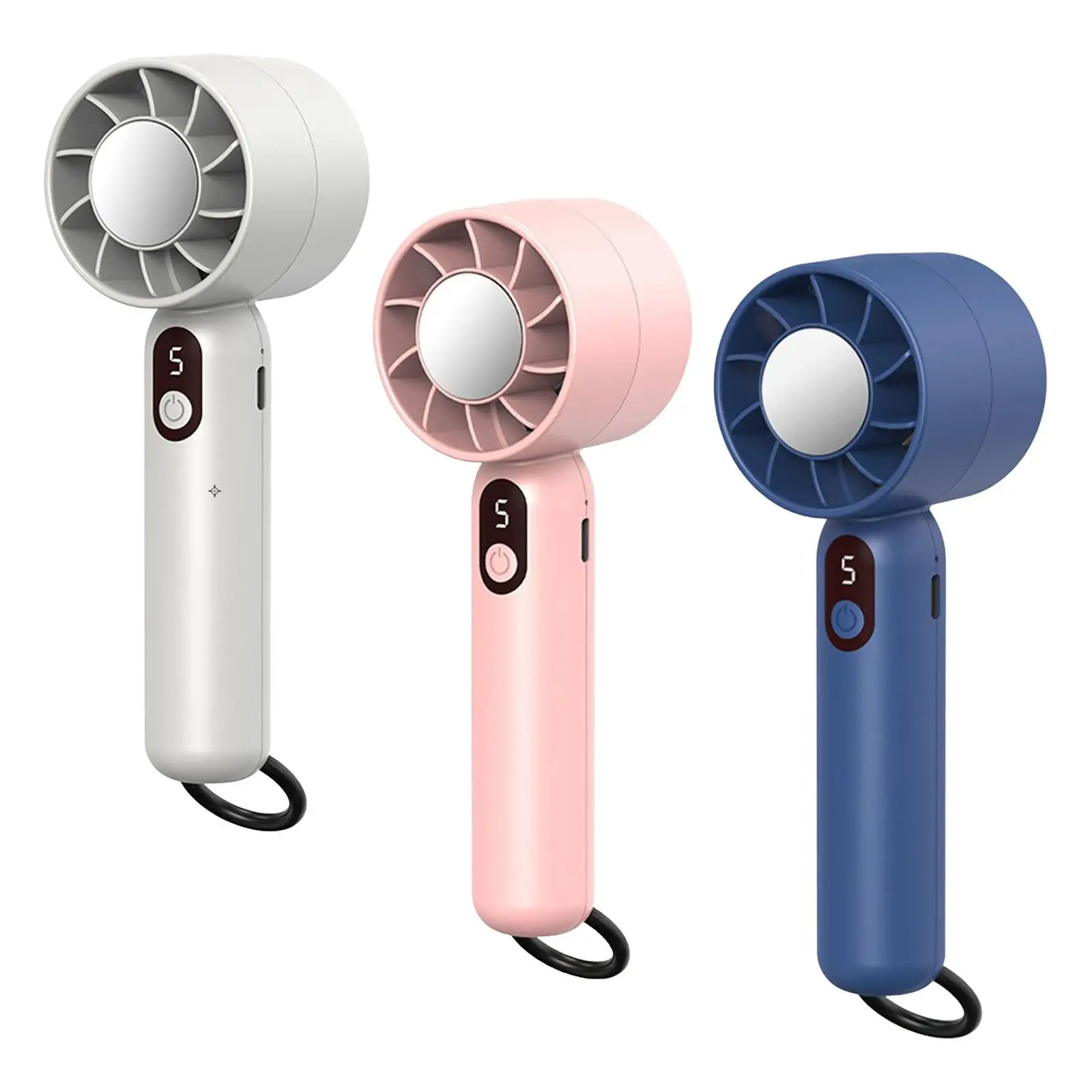 Mini ventilatore portatile, ventilatore tascabile regolabile a 5 velocità, ventilatore manuale piccolo per zaino in spalla, escursionismo, interno, esterno, viaggi