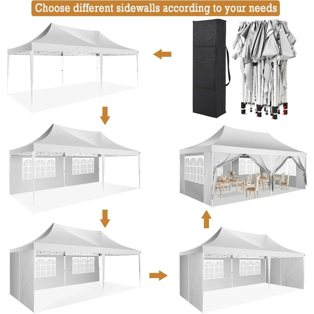 Gazebo Wedding Party Tent Outdoor Canopy UV50+ W, 3 Adjustable Heights, with Carry Bag,aterproof Canopy Tent Outdoor