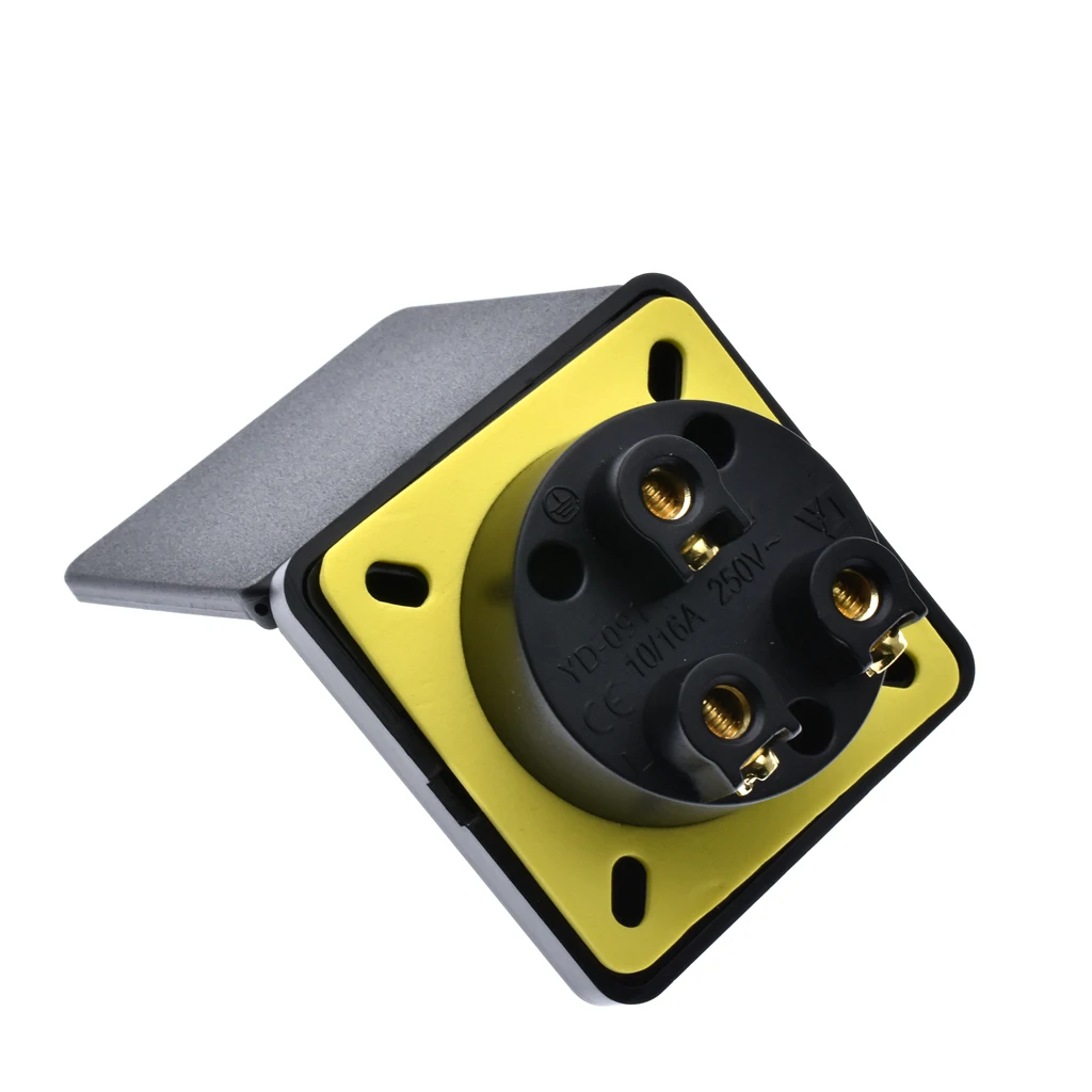 EU US AU UK Universal Waterproof Industrial Socket 10A 250V IP44 AC Power Connector Plug Electrical Socket With cover