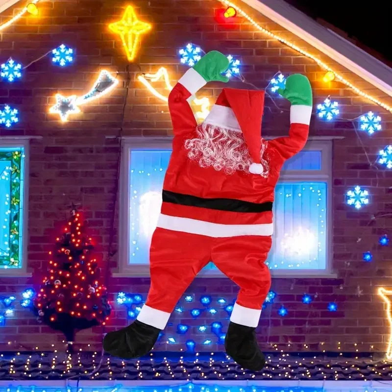 Weihnachten Klettern Santa Claus Hängende Dekoration Outdoor Ornament für Wand Fenster Hof Home Urlaub Party DIY Dekor