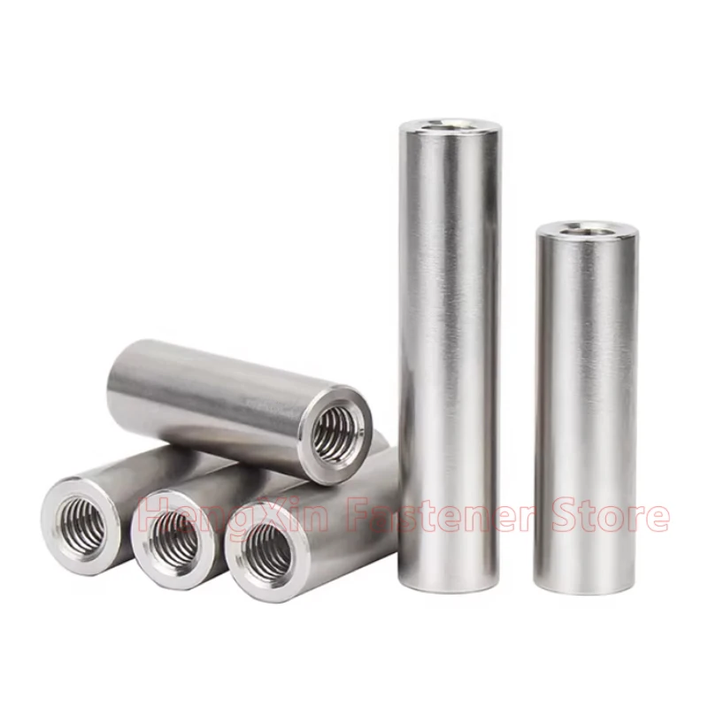 OD 9/10/12mm M6 304 Stainless Steel Internal Threaded Cylindral Dowel Positioning Connecting Rod Double End Pin Length 8-150mm