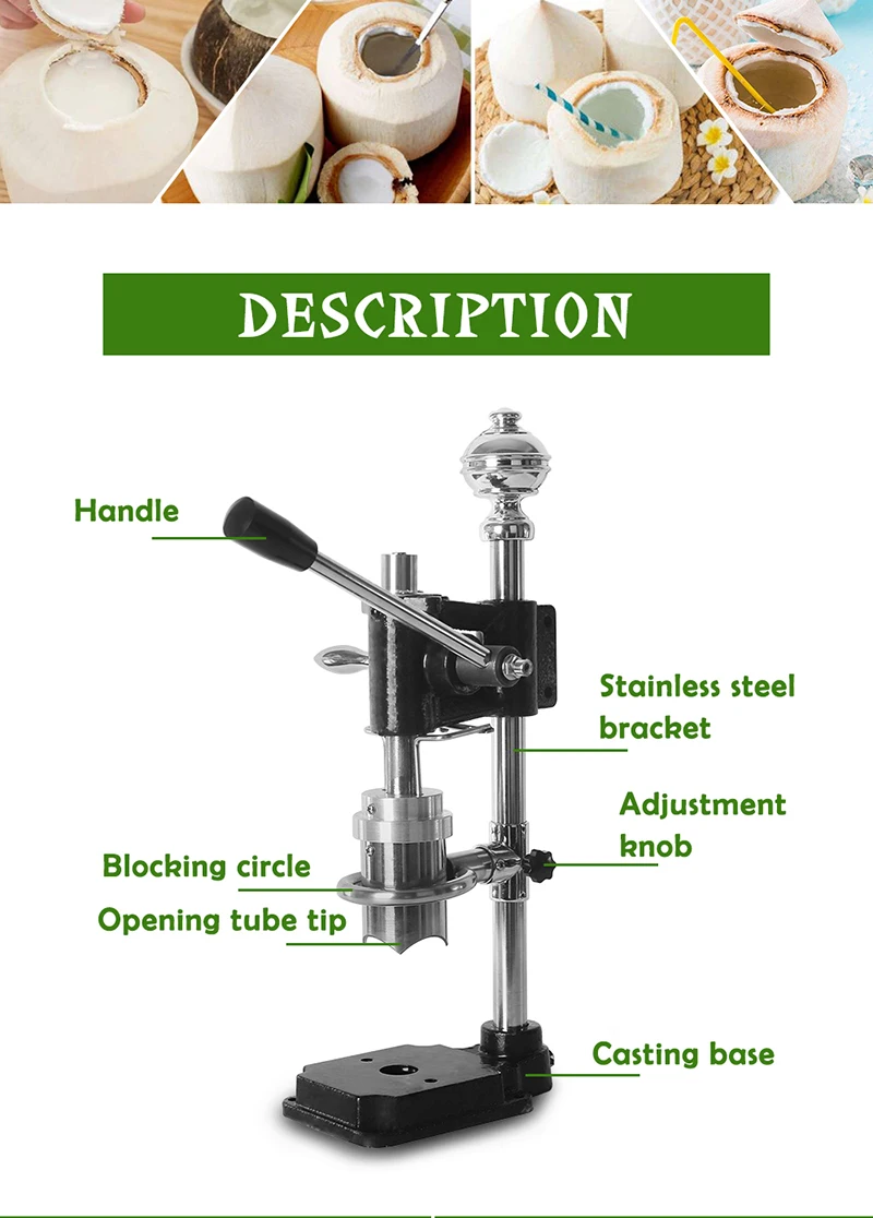 Stainless Steel Coconut Hole Opener Labor-Saving Opening Tool Shell Opening Drill Bit Fruit Shop Utility Tool