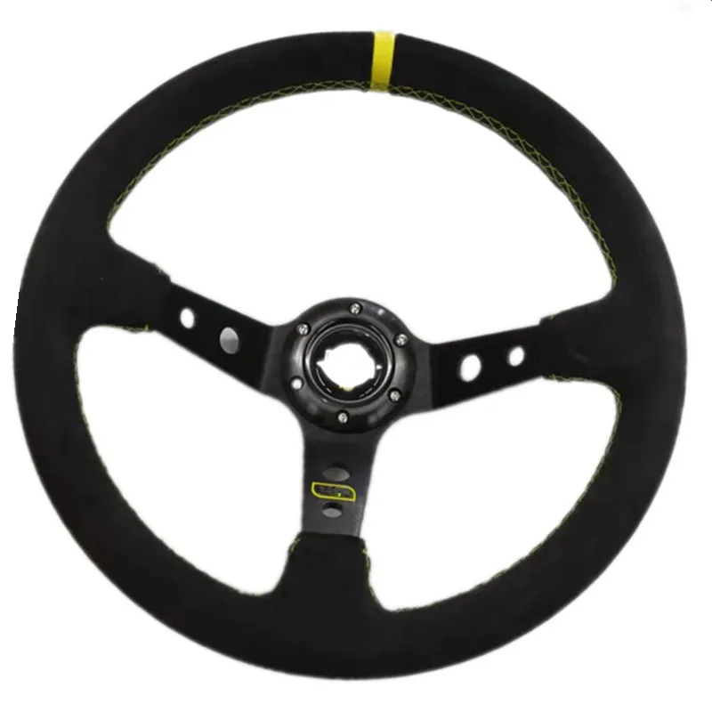 

14 Inch 350mm Car Steering Wheel Deep Concave Drift Steering Wheel / Suede Steering Wheel With Horn