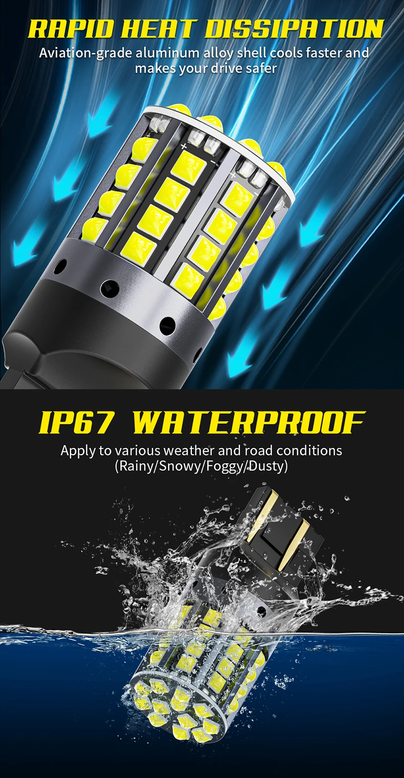 1pcs Super Bright Car Lights LED 1156 BA15S P21W BAU15S PY21W 1157 P21/5W W21W 3030SMD Canbus Turn Signal Lamps DRL No Error 12V