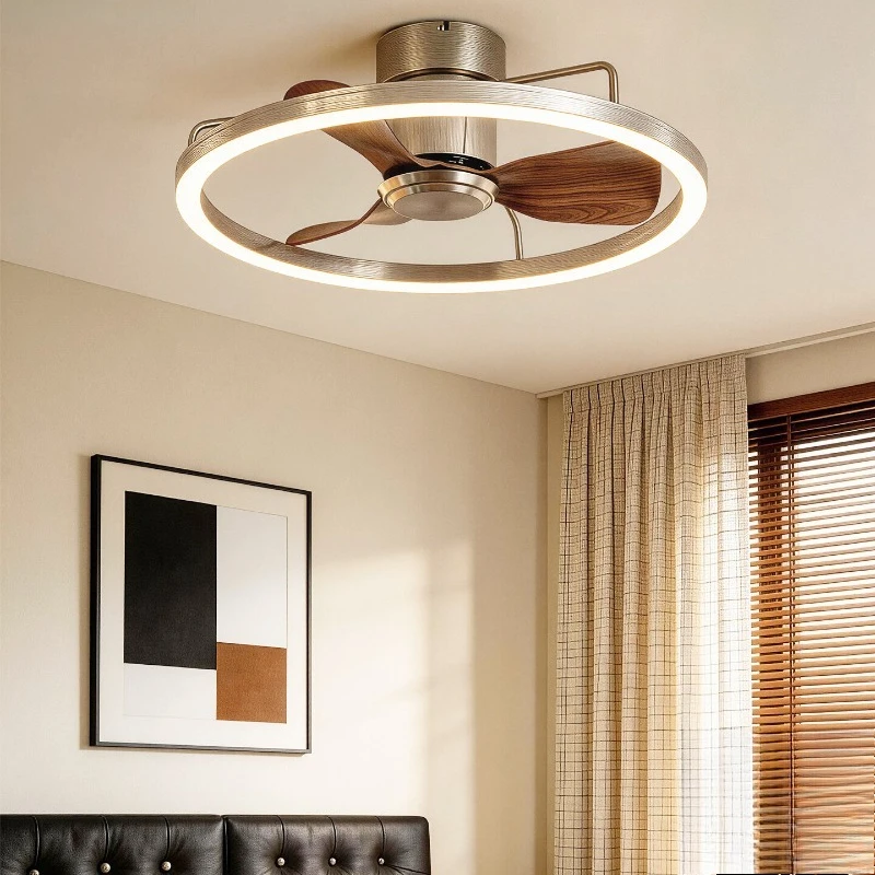 Medieval wind ceiling fan light master bedroom fan light silent retro industrial wind restaurant ceiling fan light