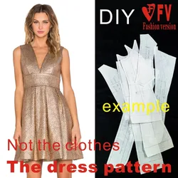 Clothing DIY The dress Dresses Sewing Pattern cutting drawing Dress Sewing Template BLQ-257