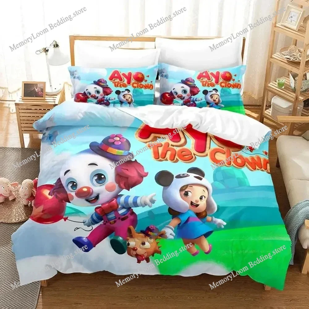 

Cartoon Game Ayo the Clown Duvet Cover Bed Set Quilt Cover Pillowcase Comforter king Queen Size Boys Adult Bedding