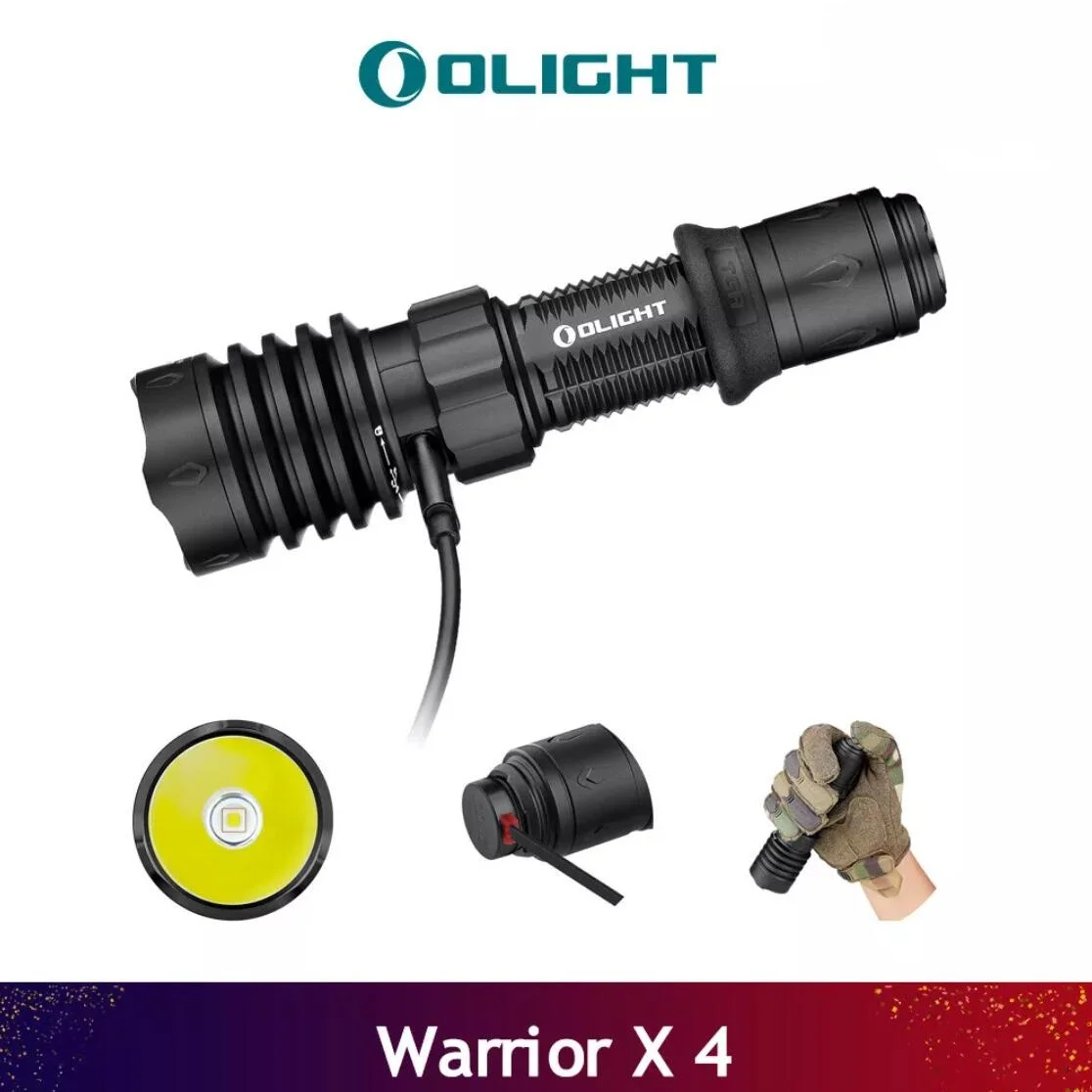 Olight Warrior X 4 Torch 2600 Lumens 630M Beam Distance USB-C and MCC Rechargeable Tactical X4 Flashlight