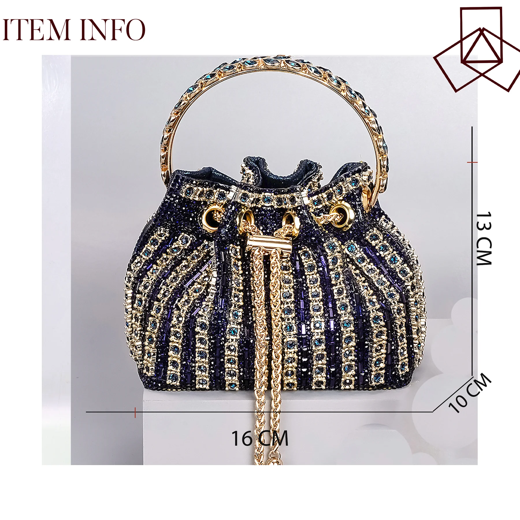 Nigeria Diamonds Tassel Evening Ladies Evening Clutch Bag Small Bag Chain Rainbow ColorBag