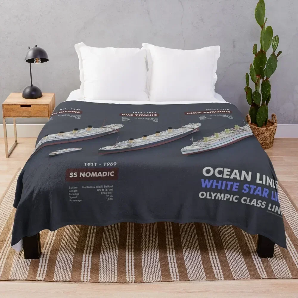 

Ocean Liners - White Star Line Throw Blanket Wrinkle Resistant Lightweight Blanket