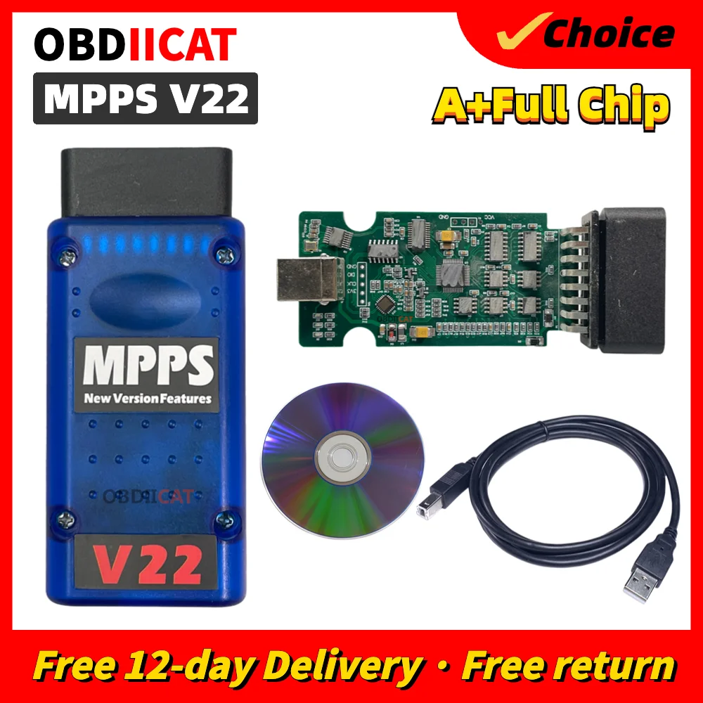 Newest MPPS V22  MAIN+TRICORE +MULTIBOOT With Breakout Cable Car Tool