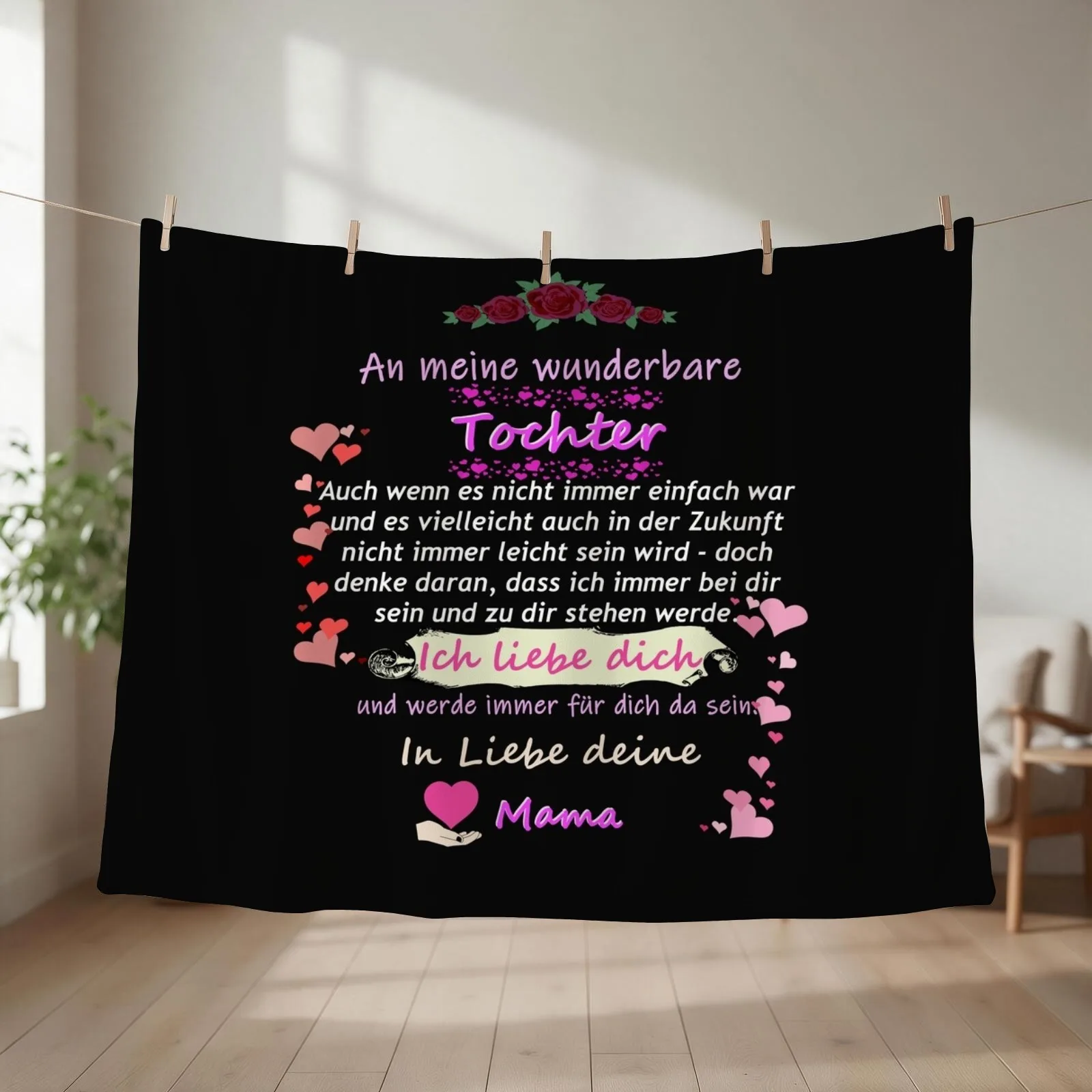 Wonderful daughter-mother saying Throw Blanket couch cozy soft plush fuzzy picnic outdoor blanket