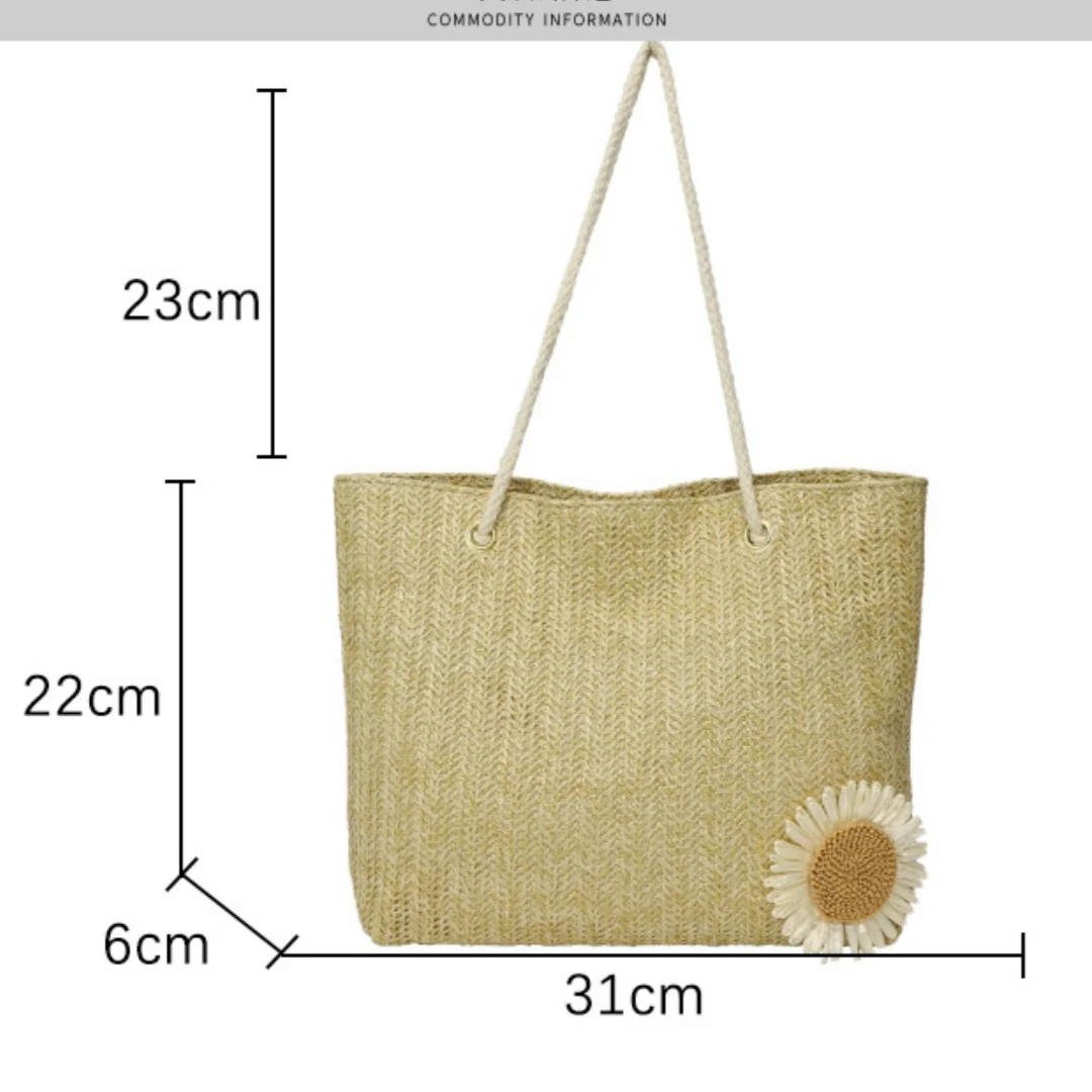

Woven Bag Stylish Tote Bag Handbag Handmade Commuter Bag For Work Women Everyday