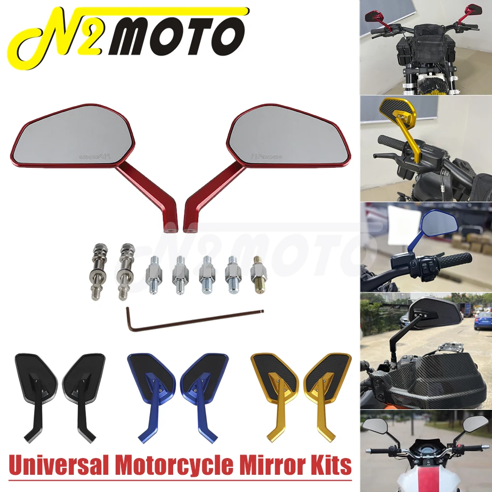 Motorcycle Mirrors 8mm 10mm Uciversal For Kawasaki Vulcan Yamaha MT09 R6 Suzuki Harley Honda CB500X BMW Ducati Rear View Mirror