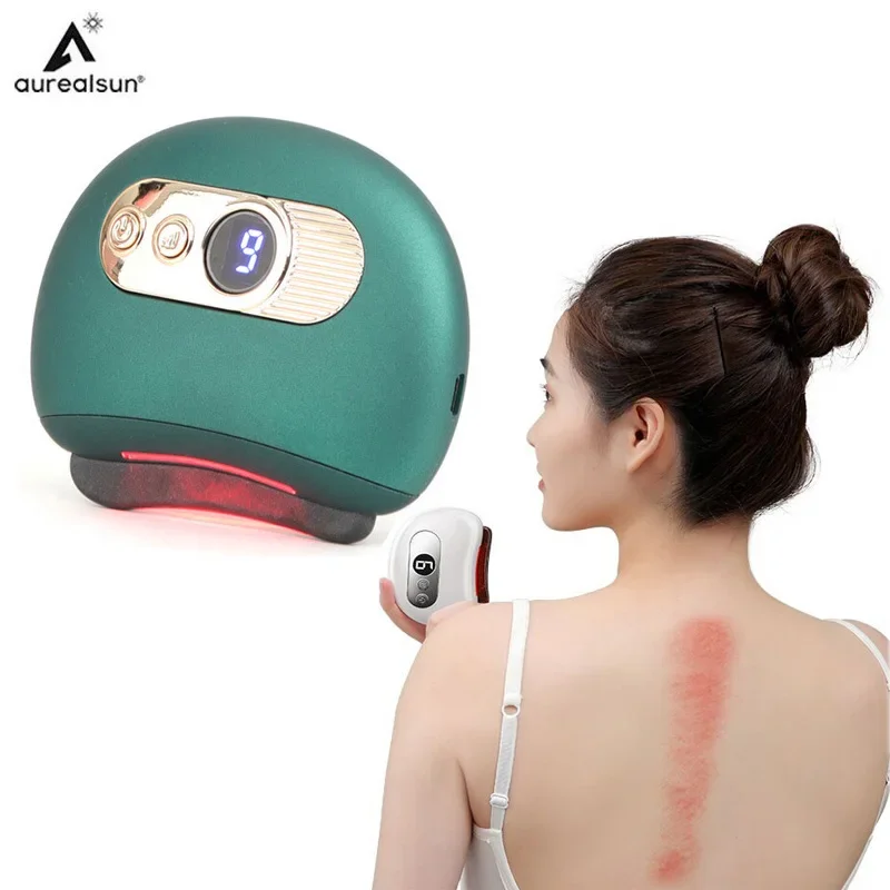 Electric Guasha Massager healthcare Hot Stone Heating Vibration Scraping Fat Burning Neck Massage Face Skin Lifting Wrinkle Tool