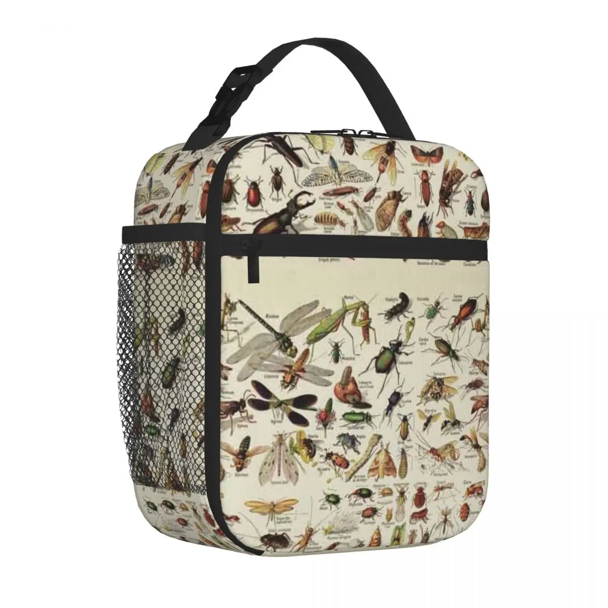 Bestselling Insects Chart Scientific Illustration Text In French Compact Style Meal Prep Bag Wilderness Camping Food Tote Bag