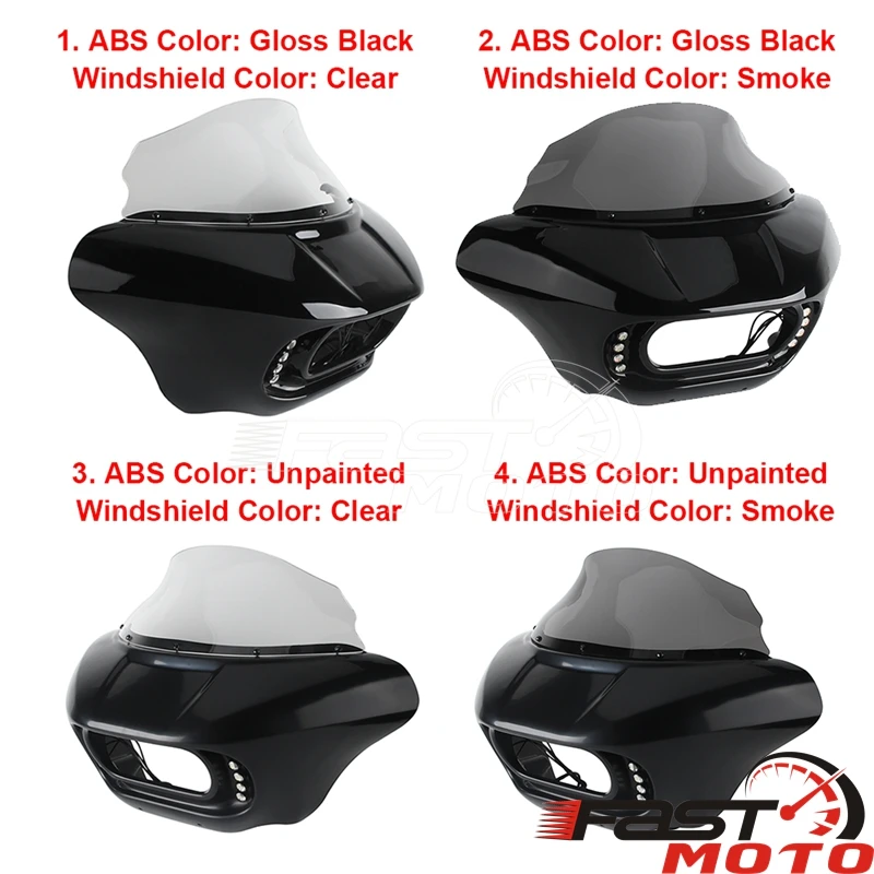 Motorcycle Headlamp Fairing For Harley Softail Fat Bob FXFB 18-19 114 FXFBS 2018-2026 For Baja Designs LP4 LED Lights Fairings
