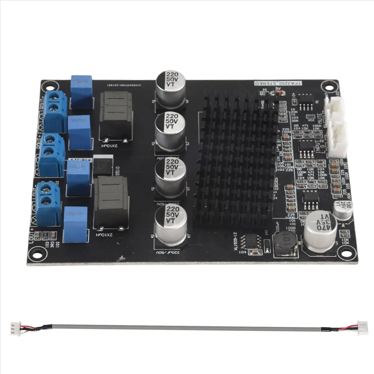 T28C TPA3250 Digital Amplifier Board 130Wx2 High Power 4A 32V Class D Audio Amplifier Board with XH2.54mm-3P Shielded Cable view 5