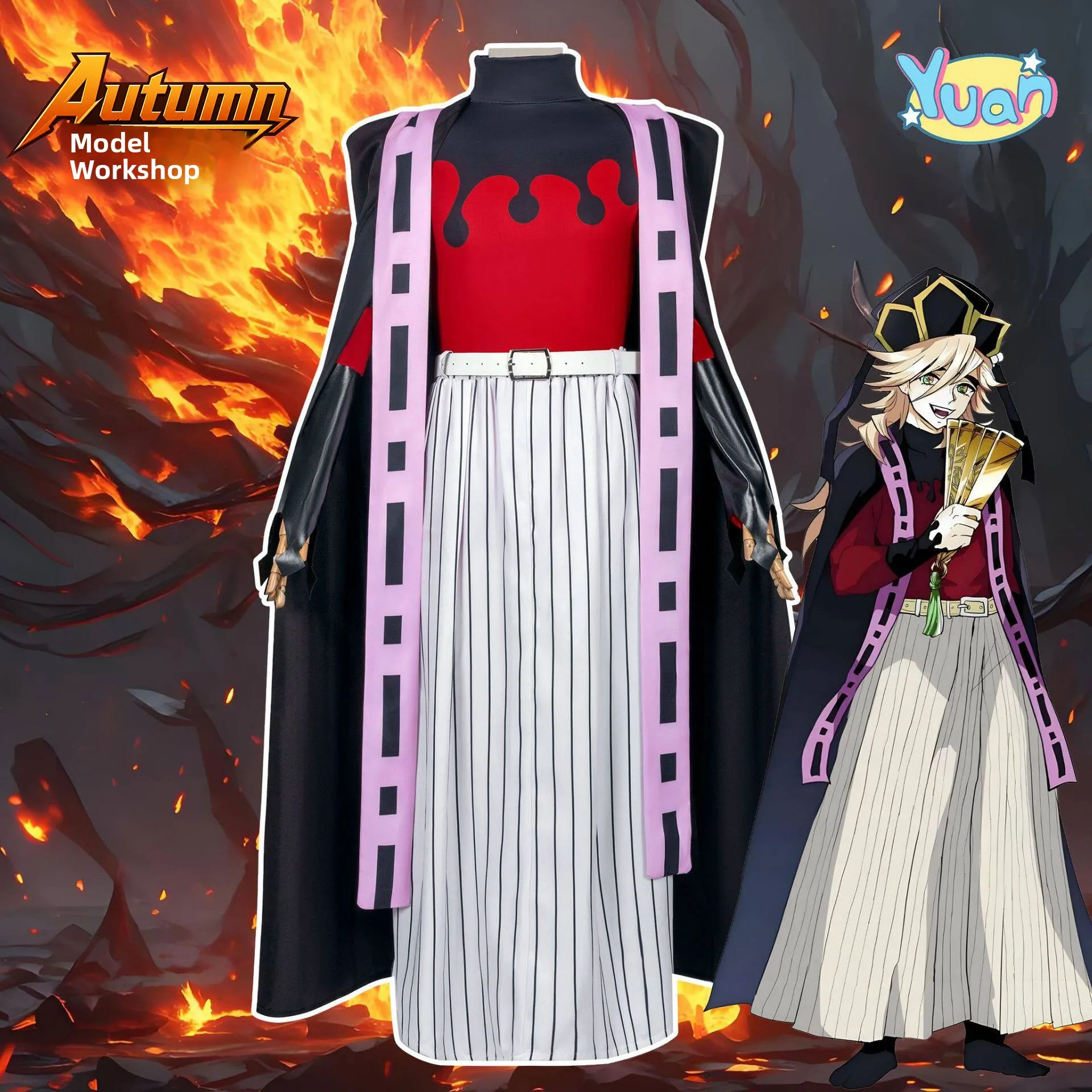 

Gege Akuma Cosplay Costume Women's Anime Halloween Outfit Second Douma Upper String Character Traditional Japanese School Uni...