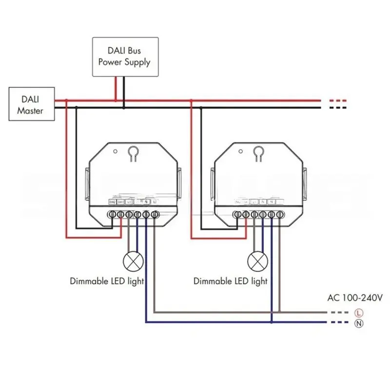 ABXD Skydance 1Chx8a DALI AC Relay Unit 2026 NEW DH-B(DT7), 150-360W 100-240VAC Triac One Channel Dimmer DT-C(DT4), 0.02A Max8a