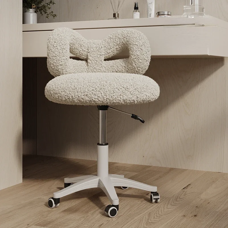 

Cream-style Creative Makeup Chairs: Home Dresser Butterfly Backrest Simple Rotatable Chairs for Bedroom and Living Room