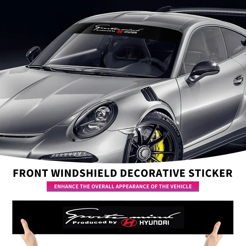 

Car Front Windshield Sticker Decal Decoration For Hyundai Creta SantaFe Kona Genesis Equus Coupe Azera ioniq Auto Accessories
