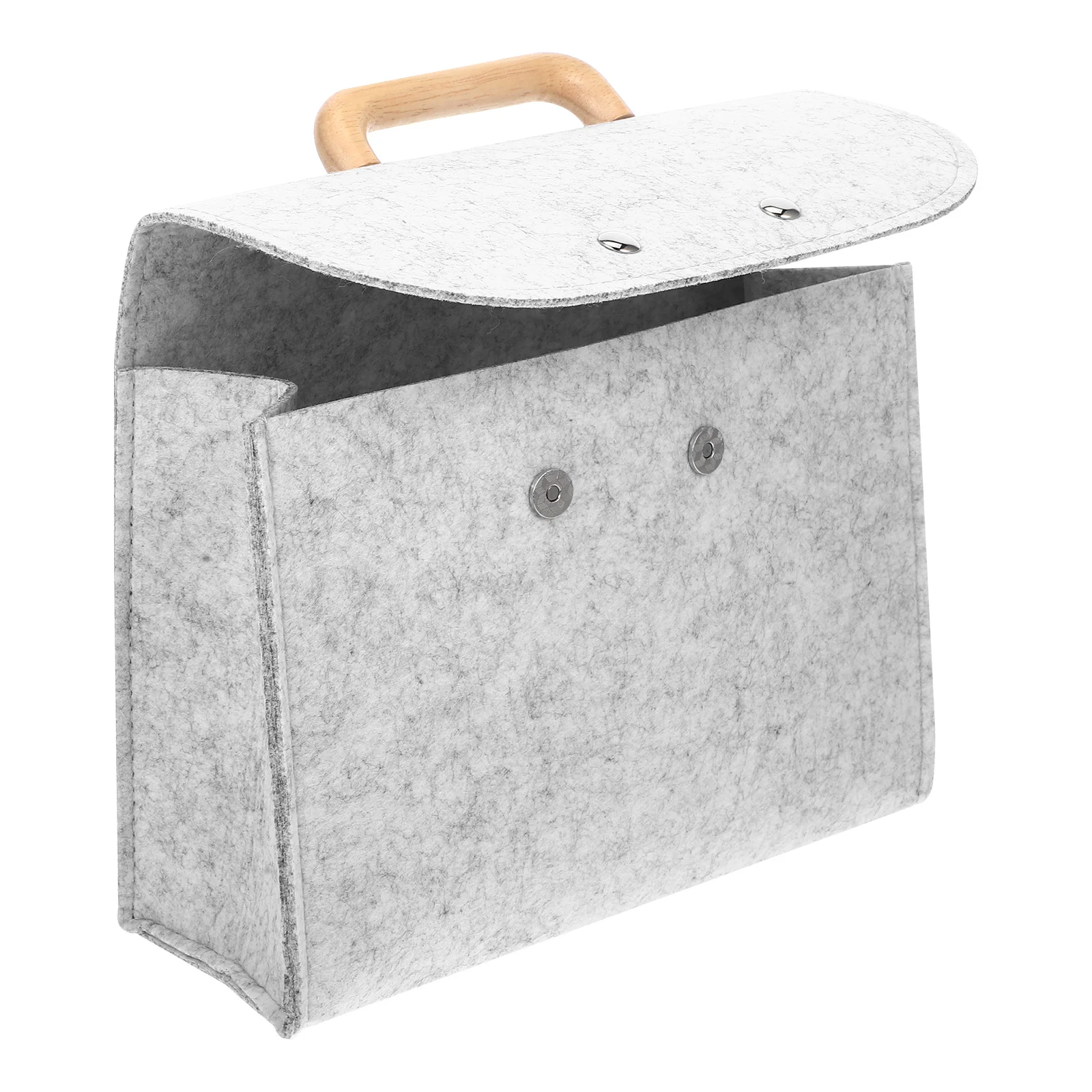 حقيبة تخزين محمولة باليد، منظم ملفات عالي السعة، مقبض خشبي رمادي عميق، حقائب حمل للأعمال، للاستخدام المكتبي، محمولة #1