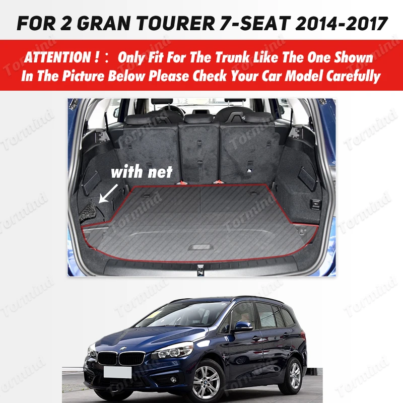 Tormind For BMW 2 Series Active Tourer F45 2014-2017 16 15 Car Trunk Mats Carpet Cargo Liner Backrest Pad Interior Accessories