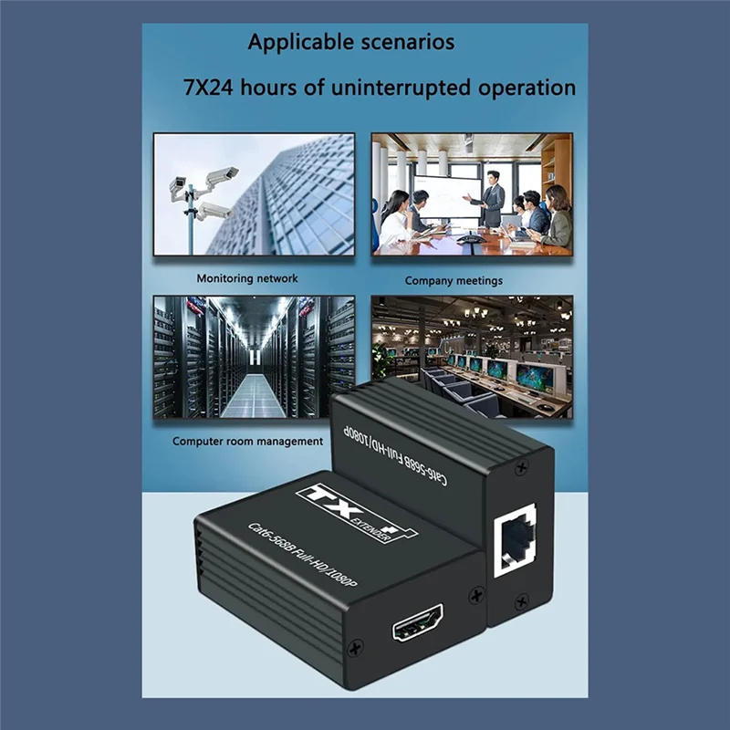 SR-30M USB موسع جهاز ريسيفر استقبال وإرسال - متوافق مع جهاز كمبيوتر 1080P إلى التلفزيون عبر Cat6 Cat7 RJ45 إيثرنت محول الصوت والفيديو