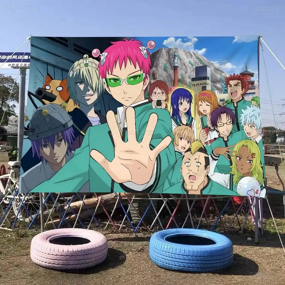 Saiki K Japanese Anime Printed Large Flag Art Science Fiction Room Home Decor Decor Banner